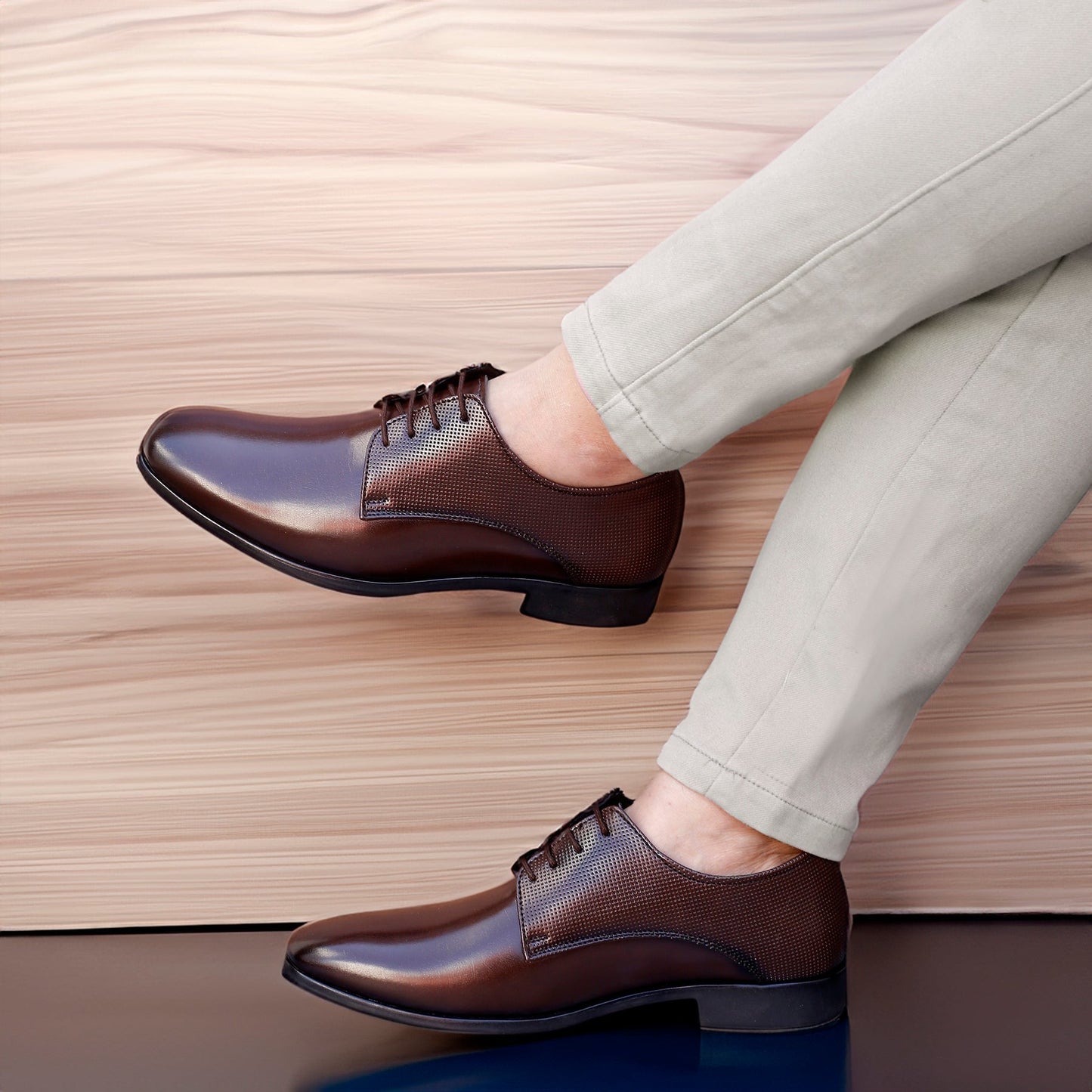 Bxxy's Faux Leather Work wear Lace-up Formal Shoes for Men