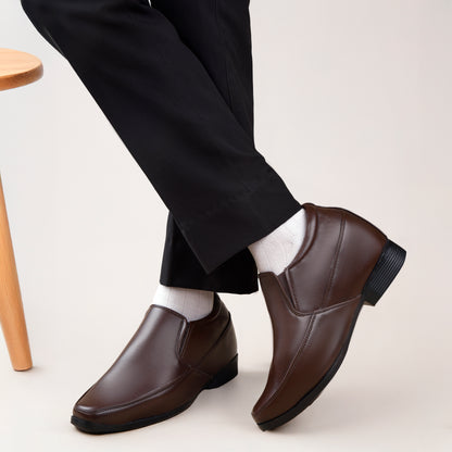 Formal Slip-on Shoes Brown - 3 Inches (7.62CM)