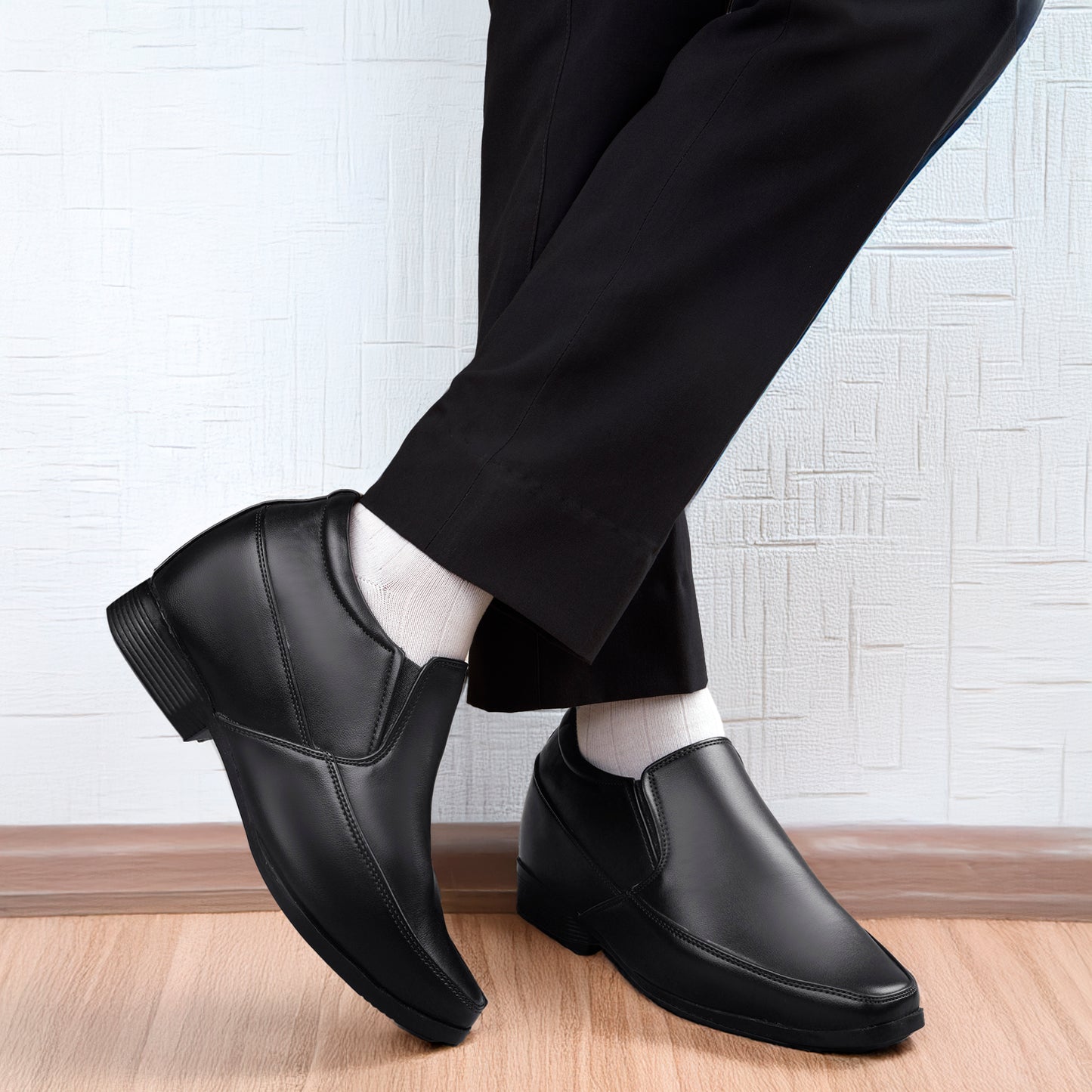 BXXY Men’s 3 Inches (7.62CM) Hidden Height Increasing Formal Slip-on Shoes