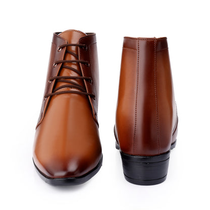 BXXY Men's 3.5 Inches Hidden Height Increasing Formal Lace-up Boot