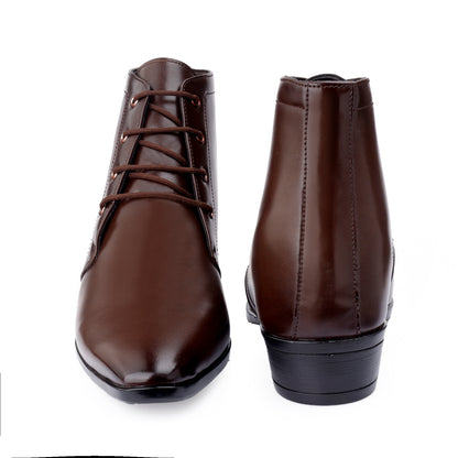 BXXY Men's 3.5 Inches Hidden Height Increasing Formal Lace-up Boot