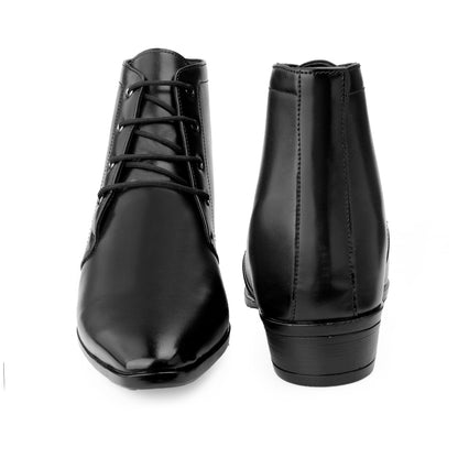 BXXY Men's 3.5 Inches Hidden Height Increasing Formal Lace-up Boot