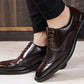 Men's Stylish Full Brouge Height Increasing  Lace-up Shoes