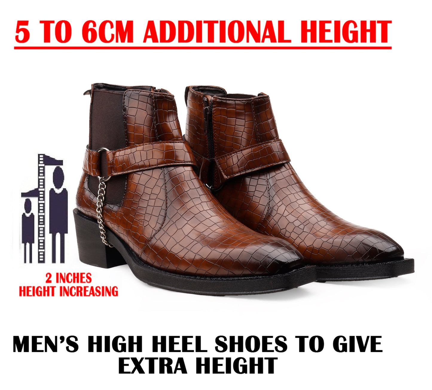 Men's 5-6CM Height Increasing Boot