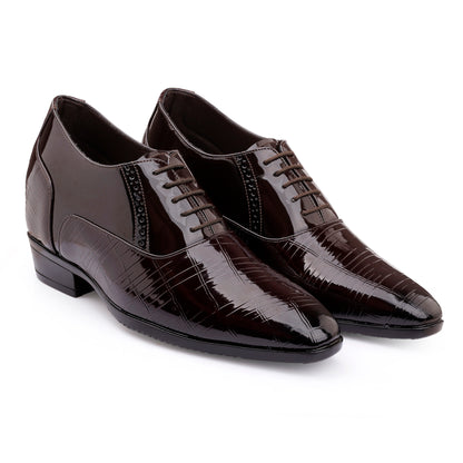 Men’s Glossy Black Elevator Shoes – 9CM Hidden Lift