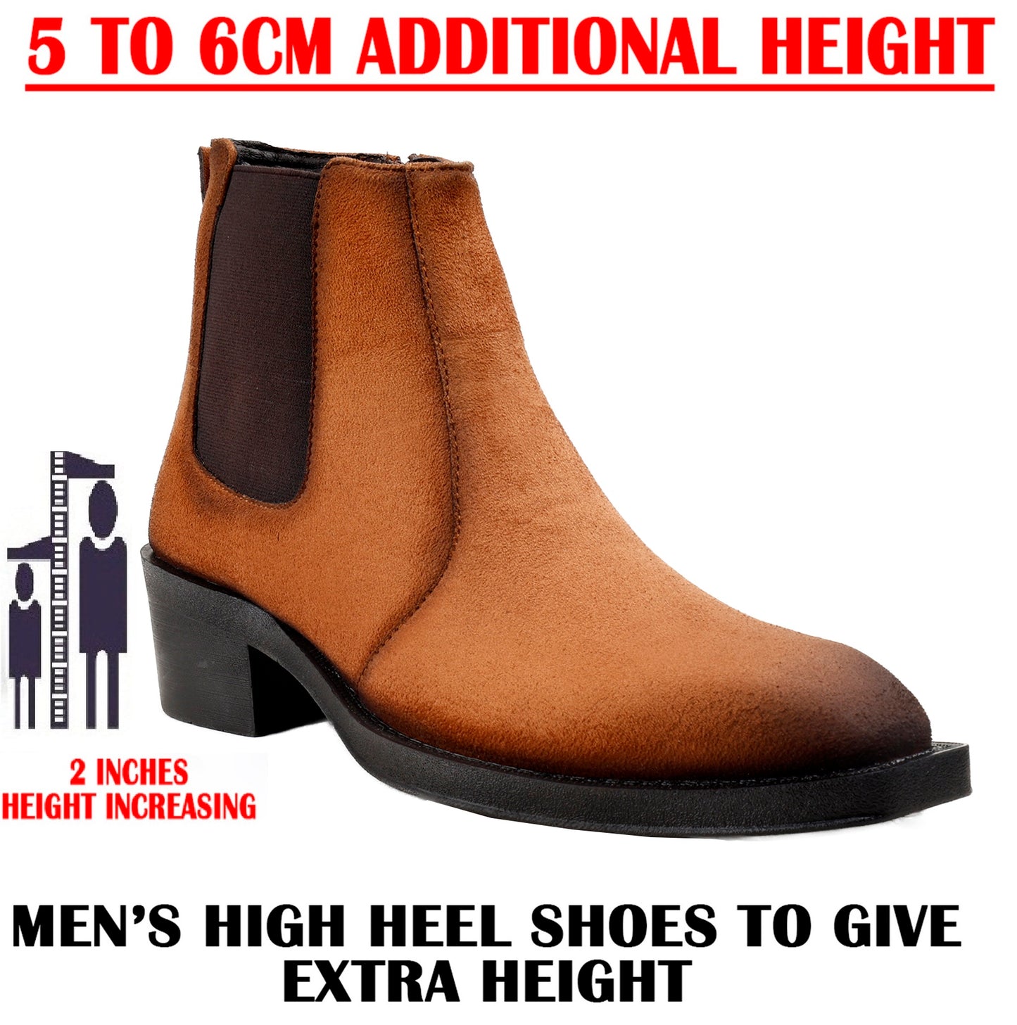 Men’s 5–6 CM Invisible Height Boost Boots