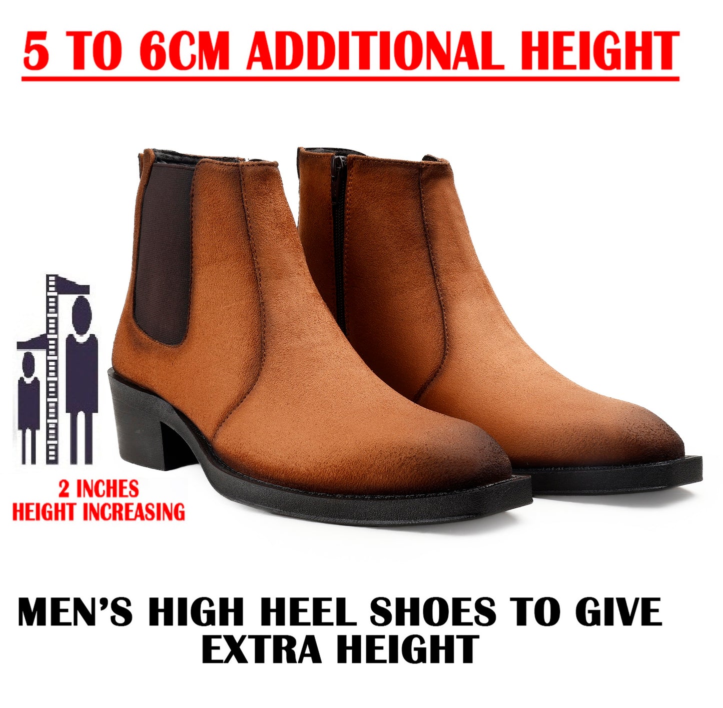 Men’s 5–6 CM Invisible Height Boost Boots