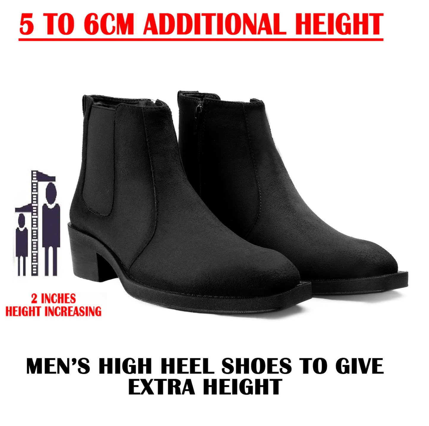 Men’s 5–6 CM Invisible Height Boost Boots