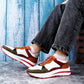 New Latest Women's Pu Leather Material Casual Running Lace up Shoes