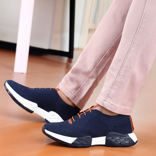 Men's Knitted Upper Casual Brogues Lace-Up Shoes