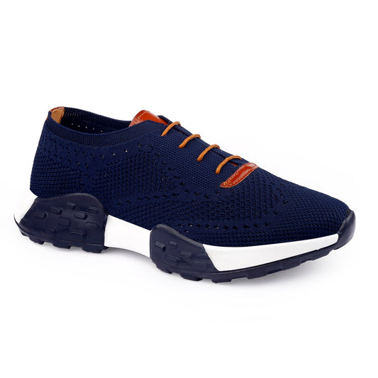Men's Knitted Breathable Upper Casual Brogues Lace-Up Running Shoes