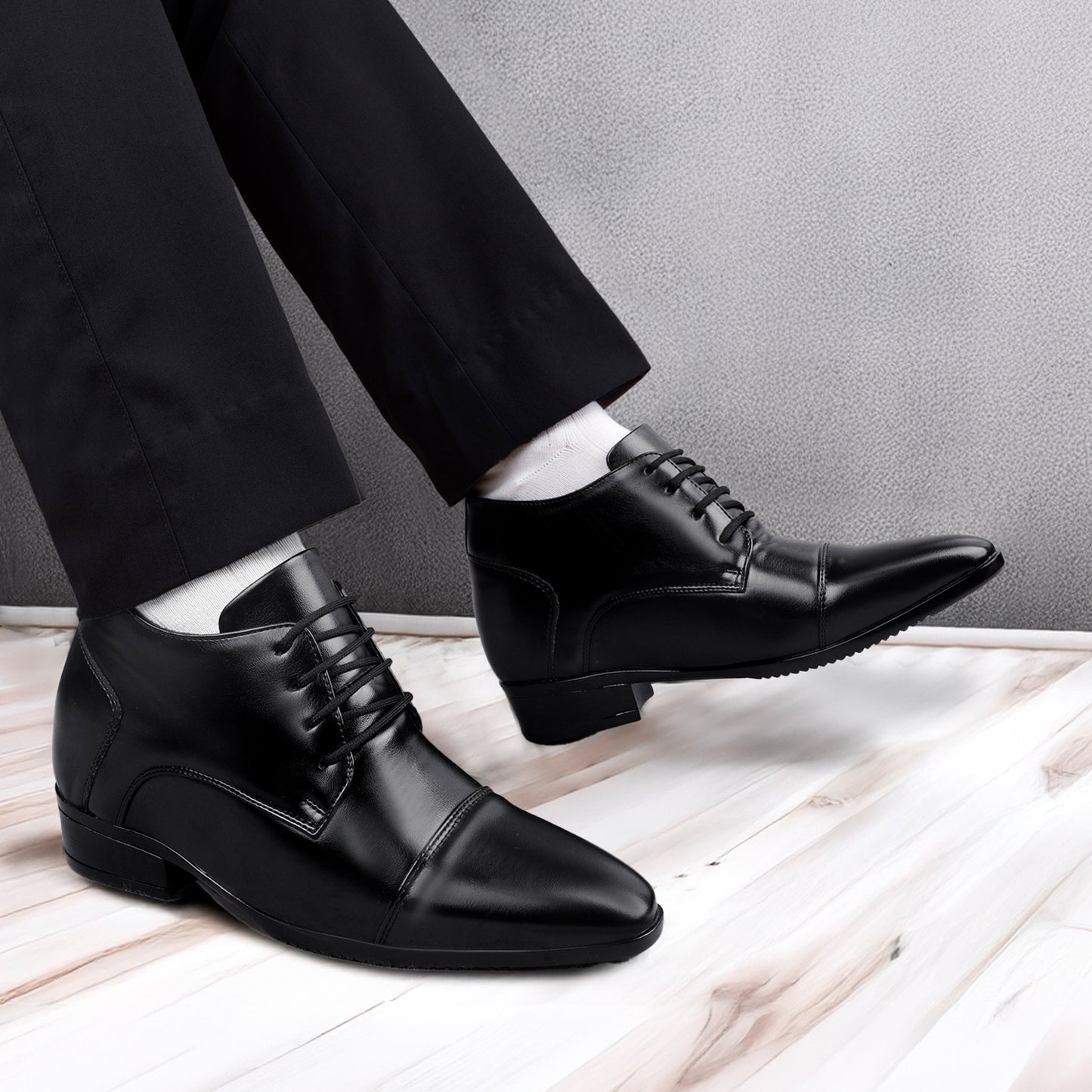 Men's Elevator Dress Shoes – 3.5 Inch (9CM) Height Increase - Black