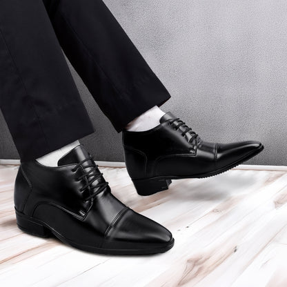Men's Elevator Dress Shoes – 3.5 Inch (9CM) Height Increase - Black