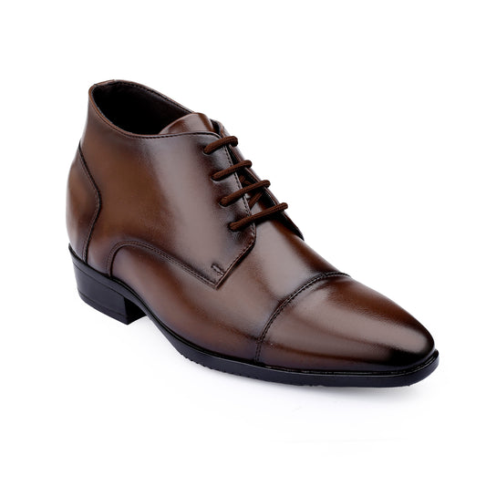 Men's Elevator Dress Shoes – 3.5 Inch (9CM) Height Increase - Brown