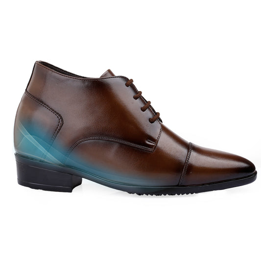 Men's Elevator Dress Shoes – 3.5 Inch (9CM) Height Increase - Brown