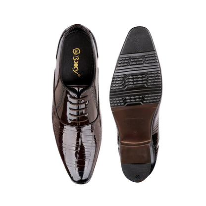 Mens Wedding Wear Elevator Shoes  9CM Hidden Lift Brown