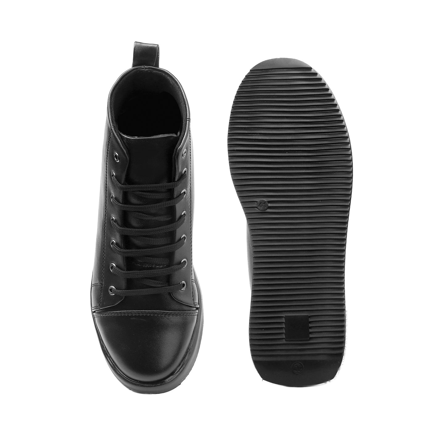 Men's 3.74 Inch (9.5CM) Hidden Height Increasing Boot - Black