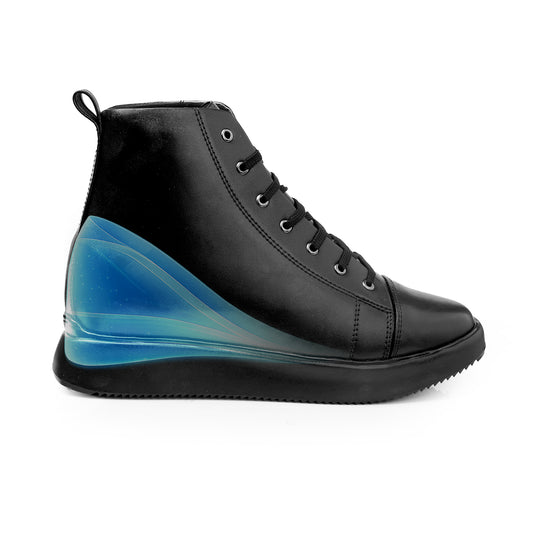 Men's 3.74 Inch (9.5CM) Hidden Height Increasing Boot - Black