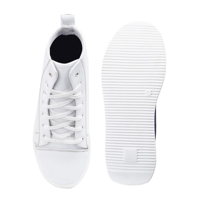 Men's 3.74 Inch (9.5CM) Hidden Height Increasing Boot - White