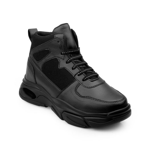 Men’s Hidden Height Shoes, 3 Inch Elevator Sneakers for Everyday Confidence - Black