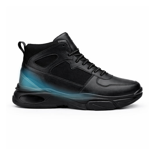 Mens Hidden Height Shoes 3 Inch Elevator Sneakers for Everyday Confidence - Black