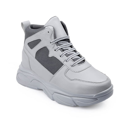 Men’s Hidden Height Shoes, 3 Inch Elevator Sneakers for Everyday Confidence - Gray