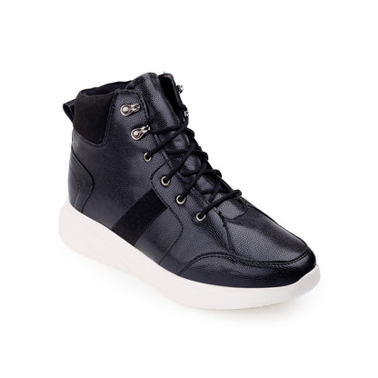 Men's 3.5 Inches / 9 cm Hidden Height Increasing Elevator Boots for Men - Black