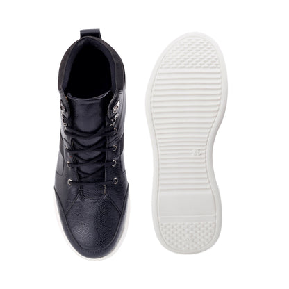 Men's 3.5 Inches / 9 cm Hidden Height Increasing Elevator Boots for Men - Black