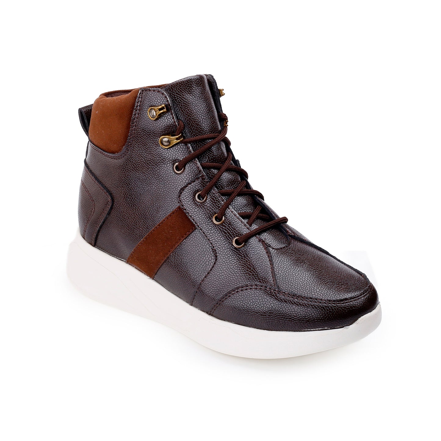 Men's 3.5 Inches / 9 cm Hidden Height Increasing Elevator Boots for Men - Brown