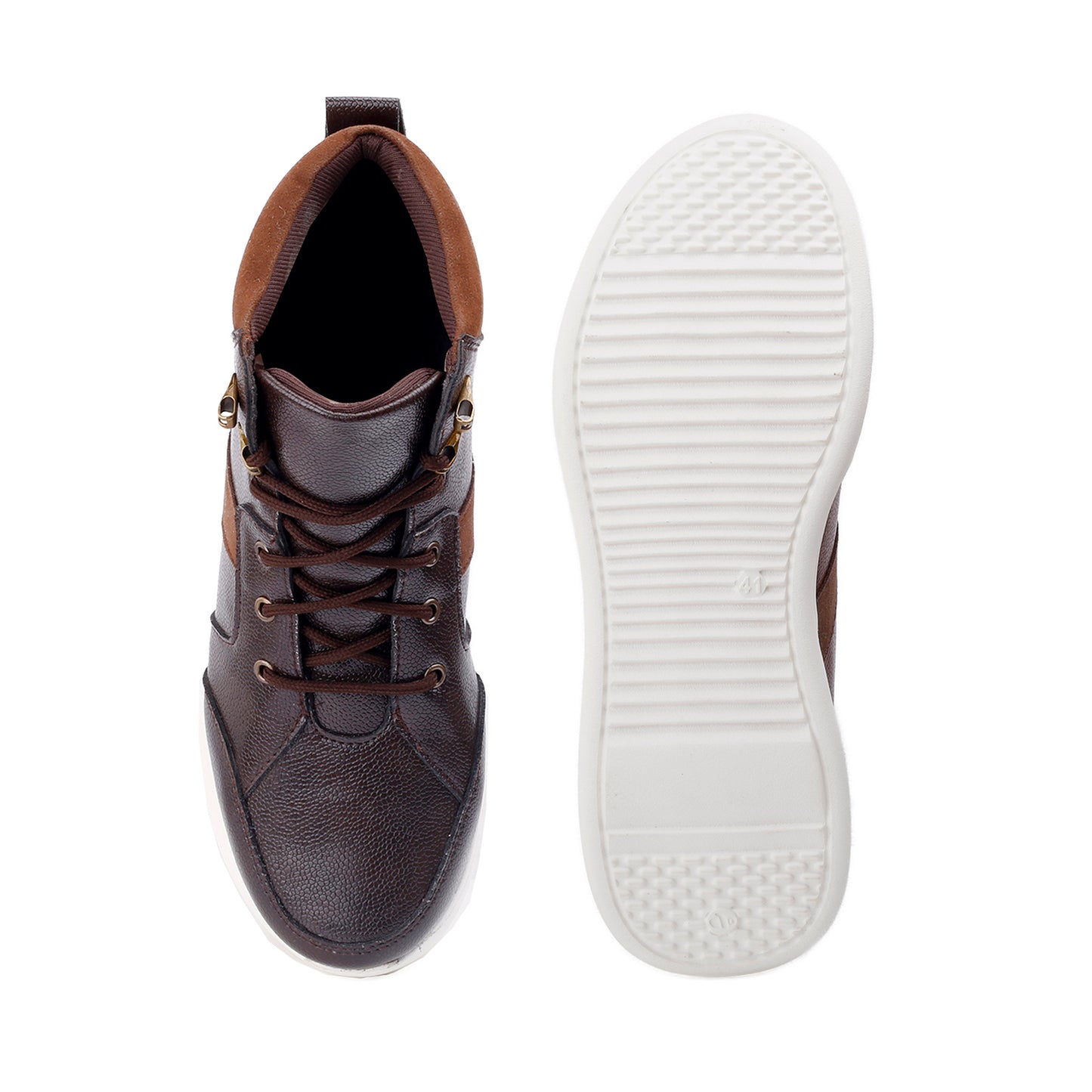 Men's 3.5 Inches / 9 cm Hidden Height Increasing Elevator Boots for Men - Brown