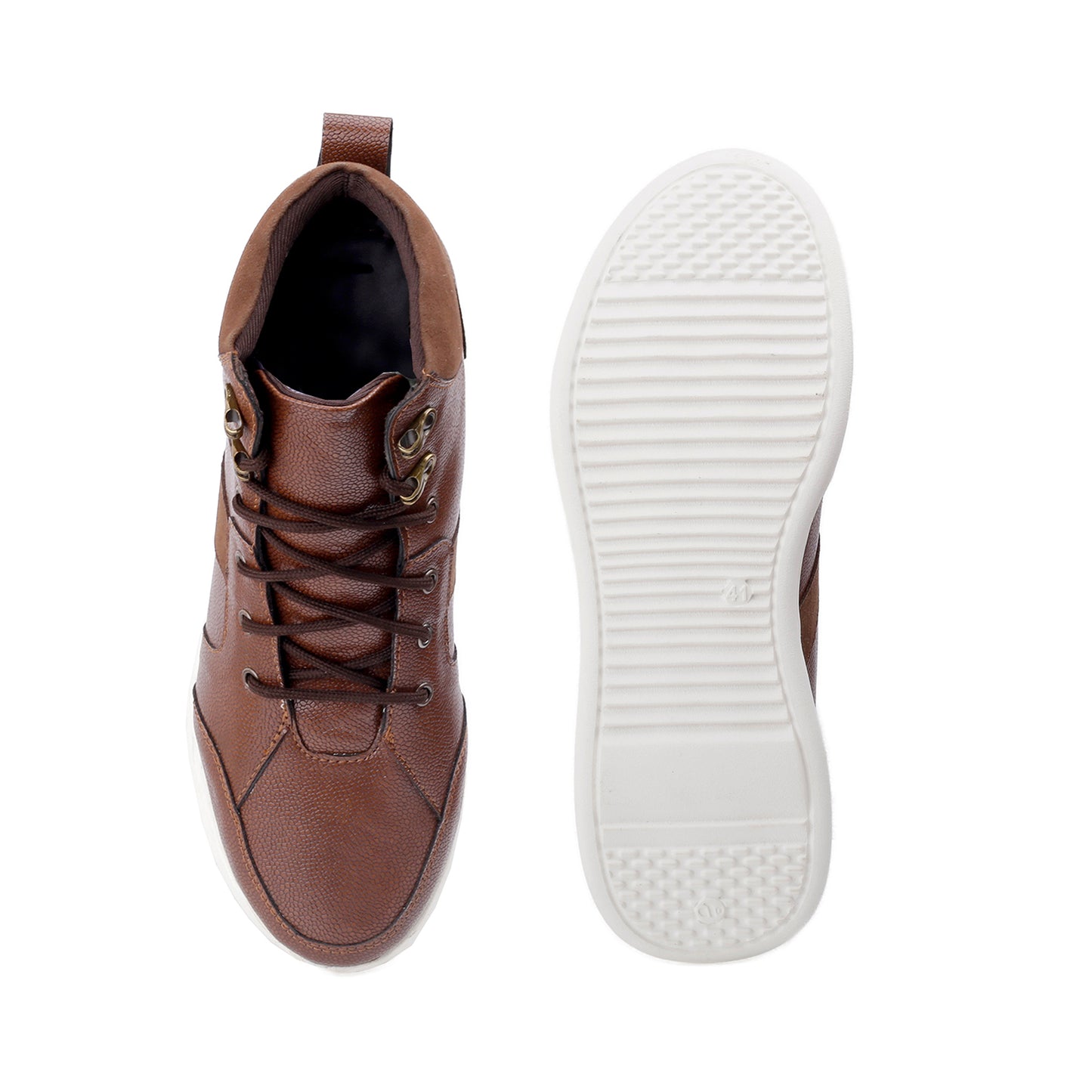 Men's 3.5 Inches / 9 cm Hidden Height Increasing Elevator Boots for Men - Tan