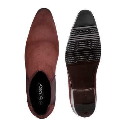 Men's 9CM Hidden Height Increasing Chelsea Boots - Brown