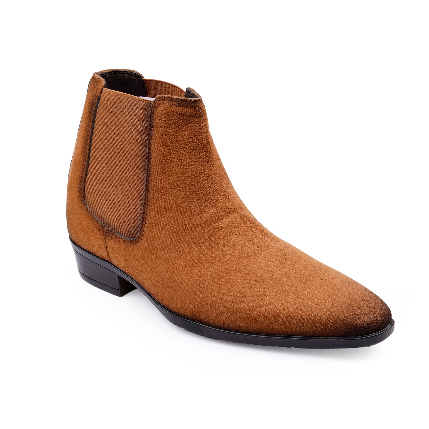 Men's 9CM Hidden Height Increasing Chelsea Boots - Tan