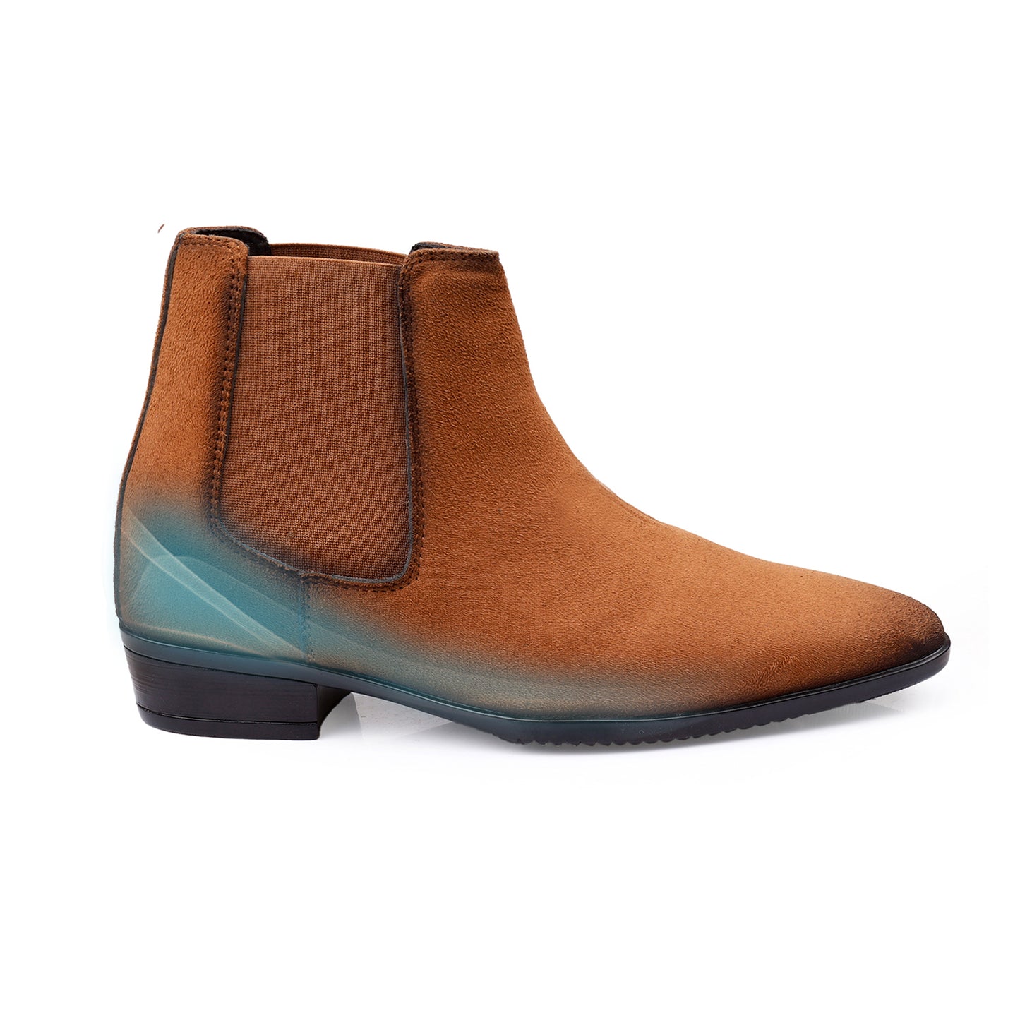 Men's 9CM Hidden Height Increasing Chelsea Boots - Tan