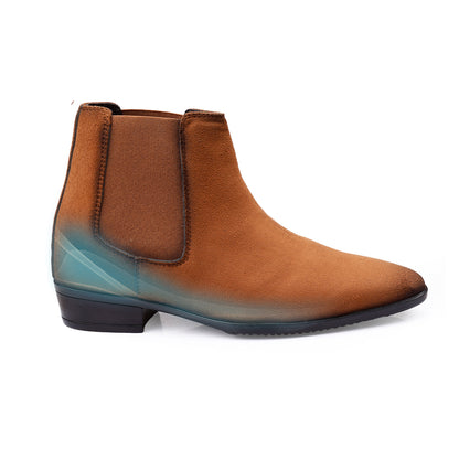 Men's 9CM Hidden Height Increasing Chelsea Boots - Tan