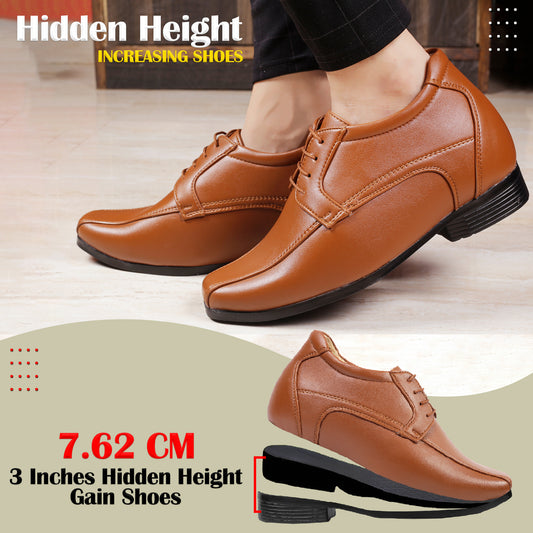 Bxxy's 3 Inches Hidden Height Premium Lace-up Shoes