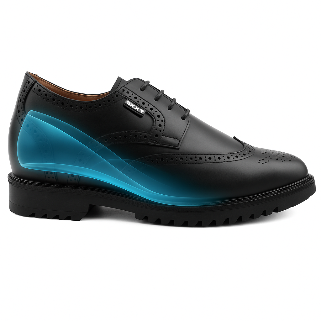 Brogue Lace-up Shoes Black - 3.5 Inches (9CM)