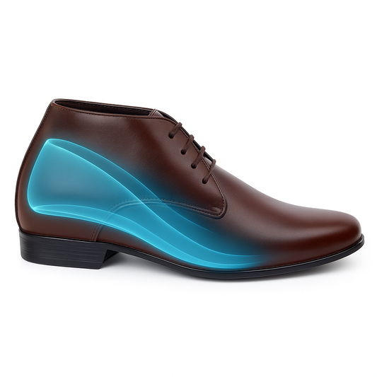 Lace-Up Derby Shoes Brown - 9 cm (3.5 Inch)