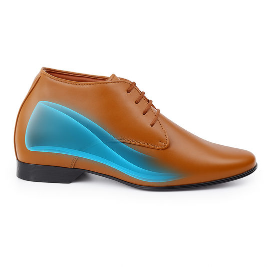 Lace-Up Derby Shoes Tan - 9 cm (3.5 Inch)