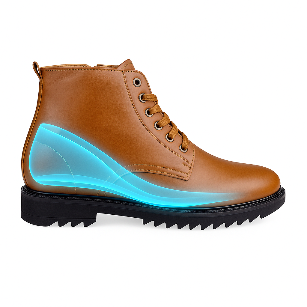 Men’s 4 Inches (10CM) Elevator Boots – Hidden Height Increasing Lace-Up Boots for a Taller, Confident Look