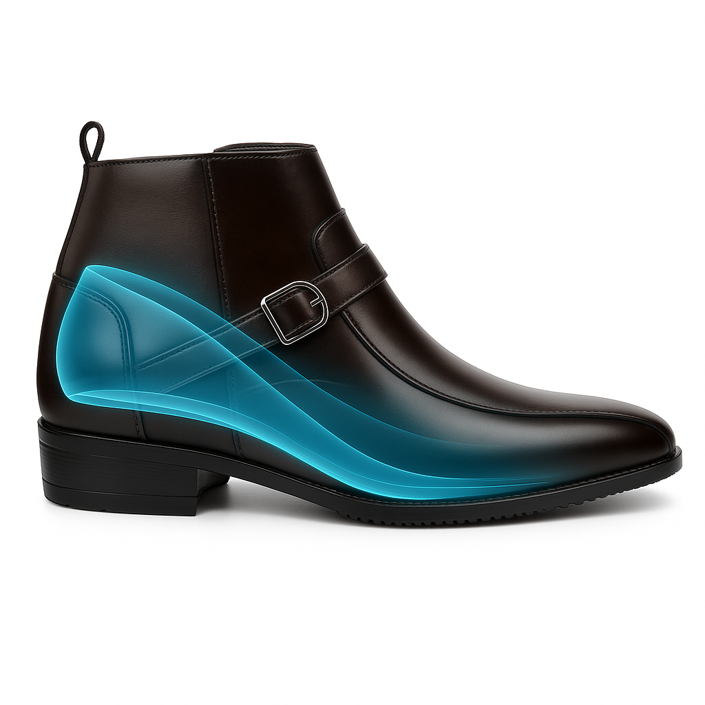 Men’s 3.5 Inches (9cm) Hidden Heel Formal Elevator Boots – Sleek Height Increasing Dress Boots for Confidence & Style