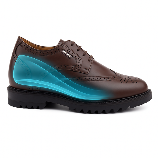 Brogue Lace-up Shoes Brown - 3.5 Inches (9CM)