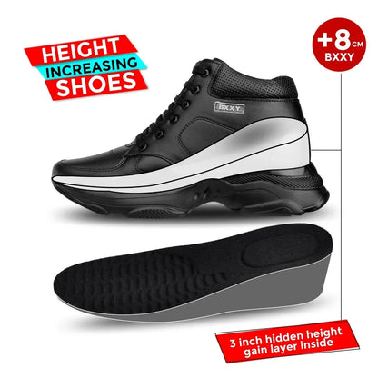Bxxy's 3 Inch Hidden Height Increasing Elevator Lace-up Shoes for Men