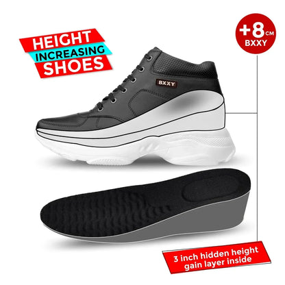 Bxxy's 3 Inch Hidden Height Increasing Elevator Lace-up Shoes for Men