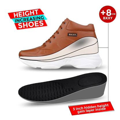 Bxxy's 3 Inch Hidden Height Increasing Elevator Lace-up Shoes for Men