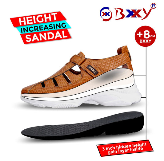 Bxxy's 3 Inch Hidden Height Increasing High-end Fashionable Sandals for Men