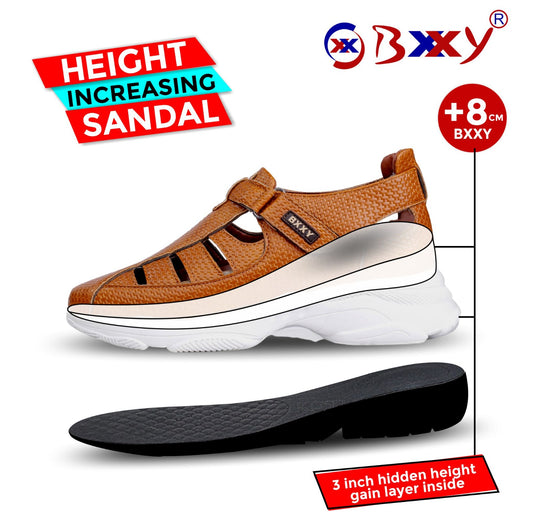 Men's 3 Inch Hidden Height Increasing Latest Casual Bxxy's Elevator Sandals