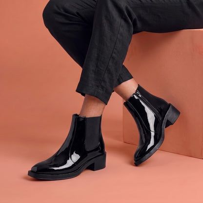 BXXY Mens Formal Faux Leather Zipper Ankle Boot for Partywear