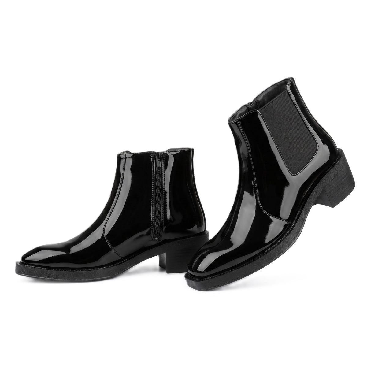 BXXY Mens Formal Faux Leather Zipper Ankle Boot for Partywear