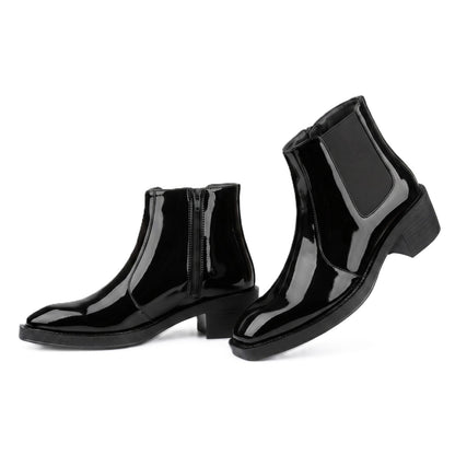 BXXY Mens Formal Faux Leather Zipper Ankle Boot for Partywear